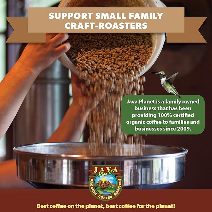 Low Acid Organic Coffee – Whole Bean Mold-Free &amp Stomach Friendly by Java Planet Chocolate and Almond Medium Dark Roast Arabica Gourmet Coffee Grade A Smithsonian Bird Friendly 1LB Bag