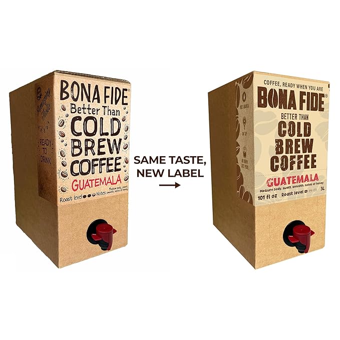 Better Than Cold Brew Coffee - Guatemala 3L (101 Fl Oz) Bag in Box with Tap | Premium Single-Origin Coffee Smooth &amp Rich Flavor | Eco-Friendly Packaging