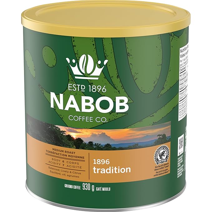 Nabob Traditional Fine Grind Ground Coffee 930g/32.8 oz. (Pack of 6) {Imported from Canada}