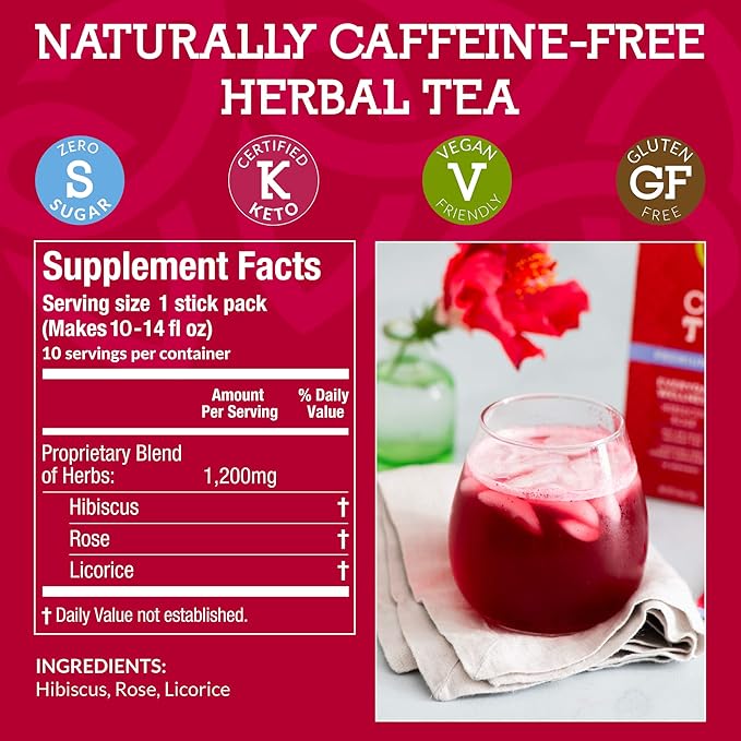 Cusa Tea &amp Coffee | Everyday Wellness Herbal Tea | Premium Caffeine Free Instant Tea | Hot &amp Iced Tea with No Added Sugar (30 Single Servings)