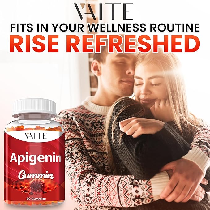 Apigenin Supplement 150mg - Chamomile Extract Vegan Gummies with Flavonoids Bioflavonoids &amp Polyphenols - Plant-Based Relaxation Support - Liposomal Calm Formula - Non-GMO Herbal Mood Balance