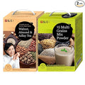 Damtuh Korean Grain Drink Mix Bundle – 15-Grain Misugaru Powder + Walnut Almond Adlay Tea (Job’s Tears/Yulmu) Powder Latte-Style Drink Caffeine-Free 18g x 50 / 20g x 40 Stick Packs