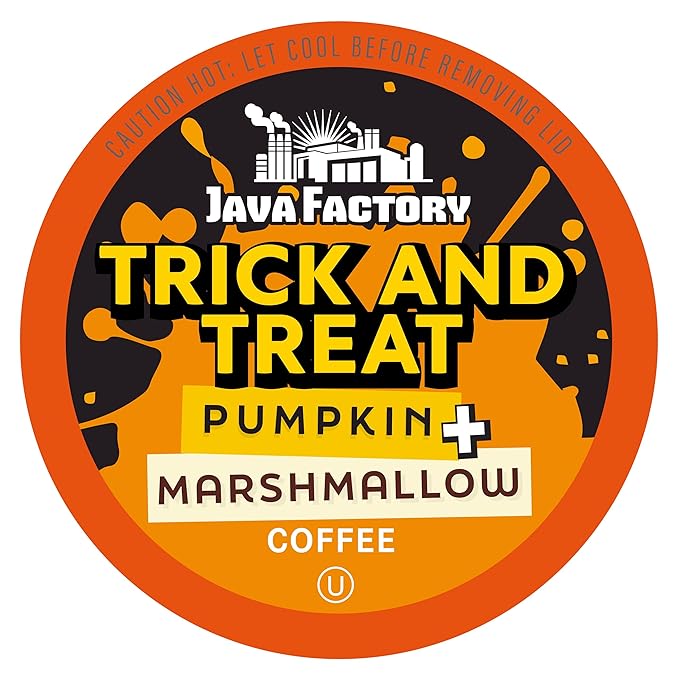 Java Factory Coffee Pods Pumpkin and Marshmallow Flavored Coffee Compatible with K Cup Brewers Including 2.0 Trick and Treat 40 Count