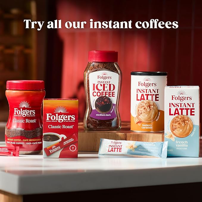 Folgers Instant Iced Coffee 7 Ounce (Pack of 6)