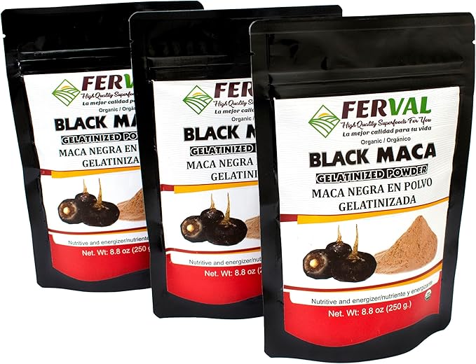 Ferval - Black Maca Powder (Bag of 8.8 oz) - Superfood from The Andes of Peru - by Iky Store
