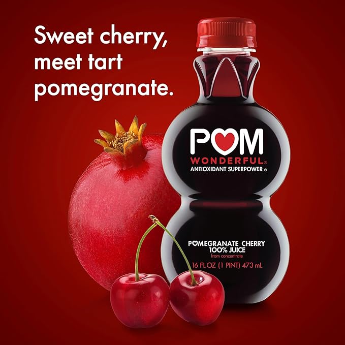 POM Wonderful Antioxidant Superpower Pomegranate Cherry 100% Juice 16 fl oz (Pack of 6)
