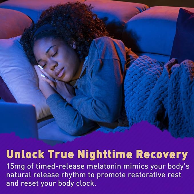 Liposomal Time Release Melatonin + Magnesium Sleep Supplement Natural Calm Sleep Aids for Adults 15mg 30mg Melatonin Extended Release Pills w/ GABA 5-HTP Ashwagandha &amp L-Theanine 120 Softgels