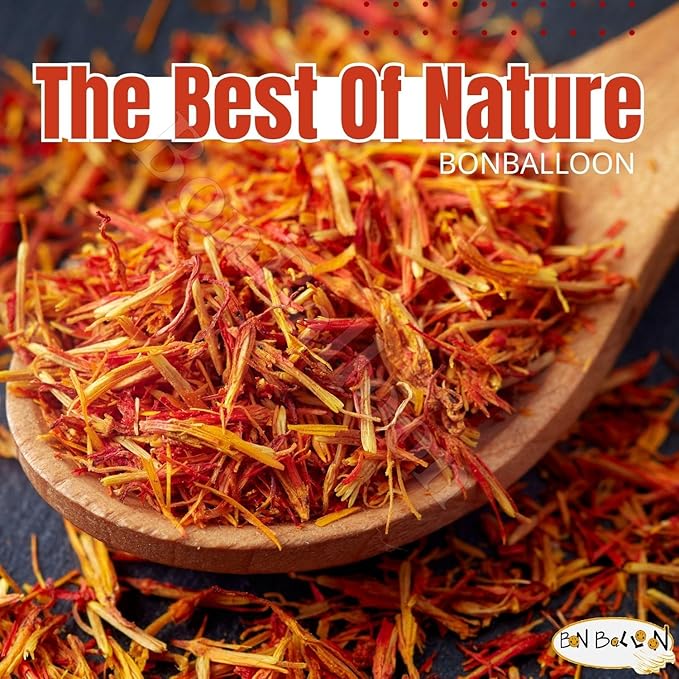 Pure &amp Natural Safflower Petals Loose Carthamus Tinctorius Dry Dried Fresh Herbal Herb Herbs Soaked Tea Cooking Seasoning Spice Spices No Preservatives Halal (17.64 oz / 500 gm) عصفر