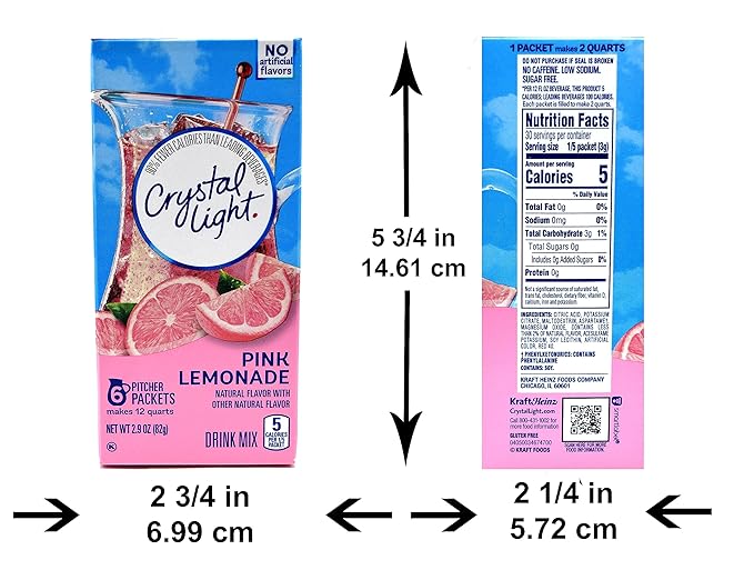Crystal Light Pink Lemonade Drink Mix 12-Quart 2.9-Ounce Box (Pack Of 18)