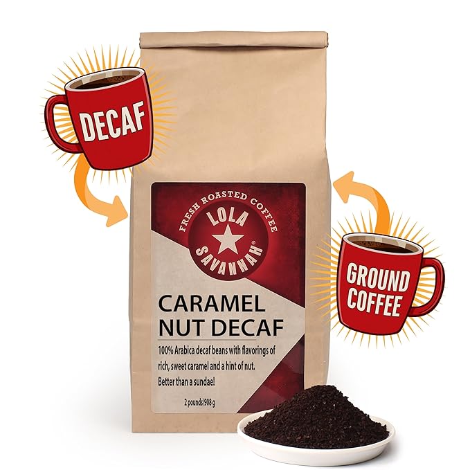 Lola Savannah Caramel Nut Ground Decaf Coffee 2lb