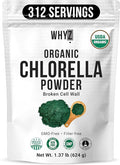 Organic Chlorella Powder 22 oz Raw Premium Superfood Rich in Vegan Protein &amp Chlorophyll Non-GMO Vegan-Friendly Supplement 312 Servings 1.37 lb (624g)