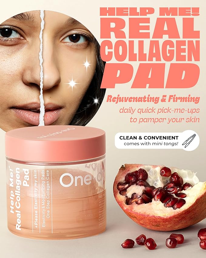 ONE-DAY’S YOU Help Me! Real Collagen Pads | Skin Firming &amp Moisturizing | Elasticity Care for Daily Use | 70 Pads | Korean Skincare for Firm &amp Youthful Skin
