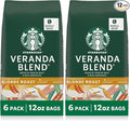 Starbucks Whole Coffee Beans Starbucks Blonde Roast Hot or Iced Coffee Veranda Blend Six 12 oz Bags (Pack of 2)