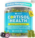Cortisol Gummies for Women &amp Men Sugar Free Cortisol Reducer Supplements w/ Magnesium Ashwagandha Mushroom L-theanine Rhodiola Vitamin B6 B12 for Cortisol Detox Relax Sleep Support 2 Pack