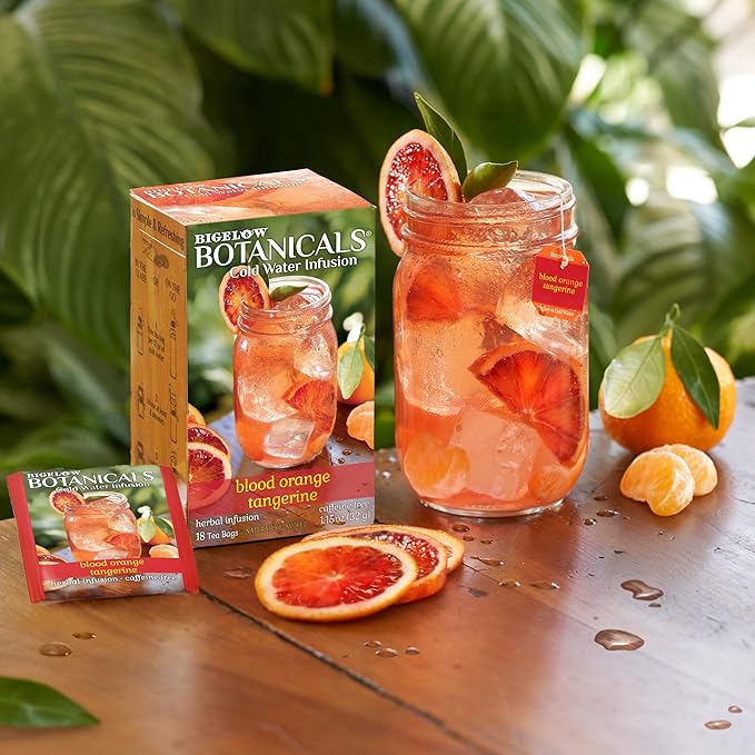 Bigelow Botanicals Blood Orange Tangerine Caffeine Free Herbal Tea with Blood Orange &amp Tangerine Flavor 18 Count (Pack of 6) 108 Total Tea Bags