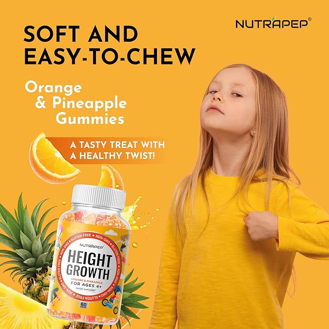 Teens Height Growth Supplement Gummies - Kids Grow Taller Natural Height Increaser Multivitamin - with Calcium Vitamin D3 K2 Zinc L-Arginine L-Glutamine L-Ornithine for Boys Girls