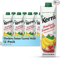 Kern’s Strawberry Banana Nectar Juice - Made with Fresh Fruit Puree - Tropical Fruit Juice Concentrate for Smoothie Mix Cocktail Mixers Kids Drinks &amp Mexican Beverages - 32.4oz 12 Pack Carton