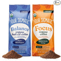 Four Sigmatic Focus + Balance Mushroom Coffee Bundle | Organic Ground Coffee with Lion's Mane Mushroom and Organic Coffee with Ashwagandha Chaga Mushroom Eleuthero and Tulsi | 12oz Bags
