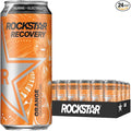 Rockstar Energy Drink Caffeine and Electrolytes (Packaging May Vary) Orange  Recovery Orange 16 Fl Oz (Pack of 24)