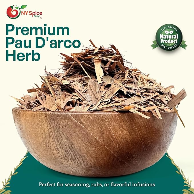 NY Spice Shop Pau D'arco/Ipe Roxo - Cut &amp Sifted - 1 Pound Pau D’arco Tea Bark - Pau D’arco Herb - Herbal Tea - Inner Bark - Natural Flavor Enhancer - Culinary Gem