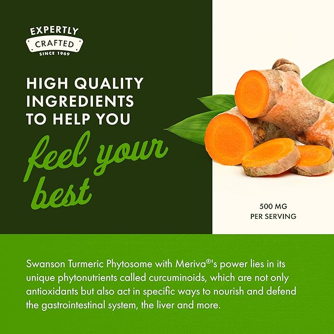 Swanson Turmeric Phytosome with Meriva 500 Milligrams 60 Capsules (2 Pack)