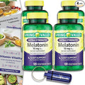 Spring Valley Extra Strength Melatonin Tablets with Lemon Balm Dietary Supplement for Sleep Support 10 mg 120 Ct 4 pk (480 Total) + Vitamin Vitality &amp Pill Container (6 Items)!