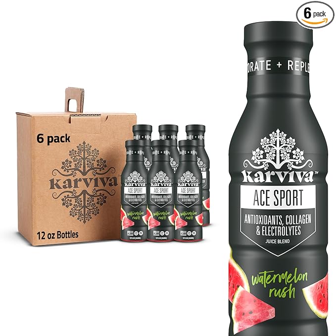 Karviva ACE Collagen Juice Healthy Joints Skin &amp Hair Antioxidant-Rich Berries Marine Collagen Natural Electrolytes Low-Sugar Low Glycemic Index Low-CaloriesNon-GMO Metabolism Booster W