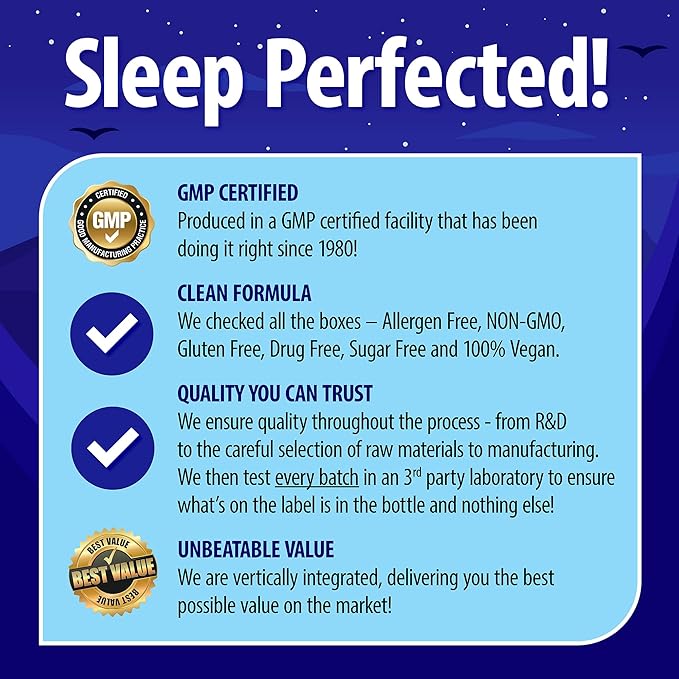 Nature's Perfect Night Melatonin 10mg Quick Dissolve Mixed Berry 180 Count with Serenity Magnesium Powder 15 oz Lemon Raspberry