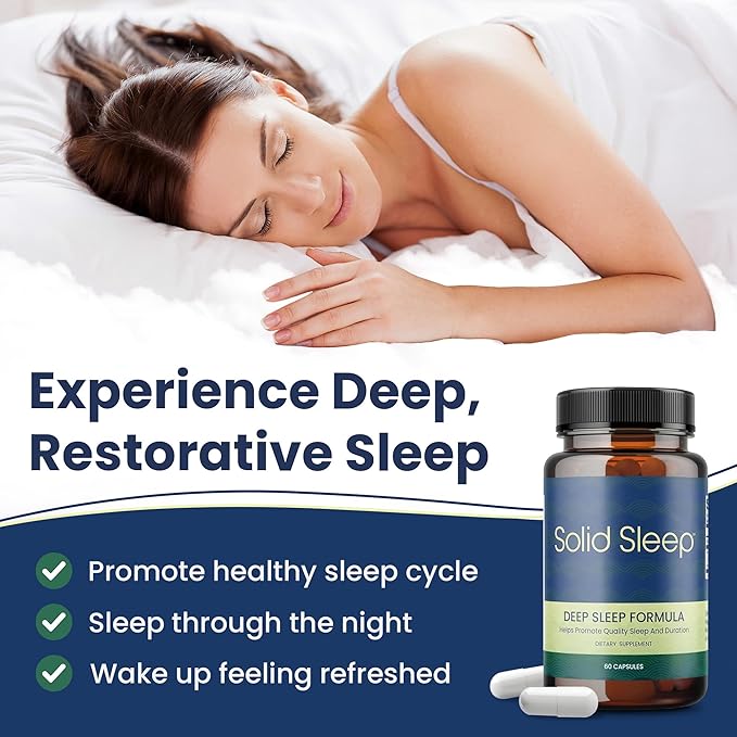 Deep Sleep Formula Natural Sleep Aid Without Melatonin Magnesium Bisglycinate L. Theanine Inositol Sleep Pills for Adults 60 Vegan Capsules