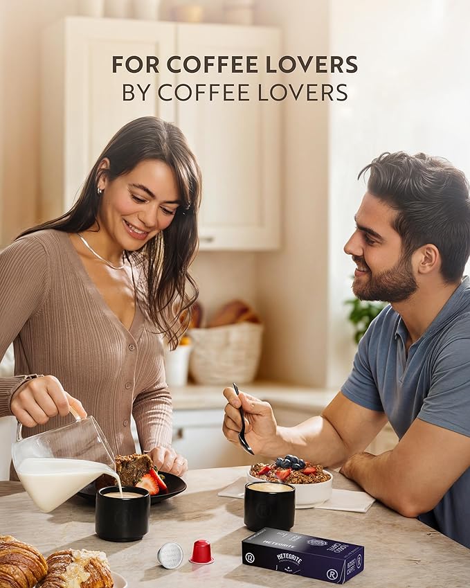 ROSSO CAFFÈ Espresso Coffee Pods for Nespresso Original Machines - 80 Capsules Dark Roast Intense Pack 4 Strong and Robust Flavors - Made in Italy