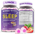 NEVISS Reishi Mushroom Sleep Gummies - Melatonin Free Sleep Gummies for Adult | Reishi Saffron Magnesium GABA &amp Chamomile - Non-Habit Forming Help for Deep Relaxation - Vegan Berry Flavor 1P