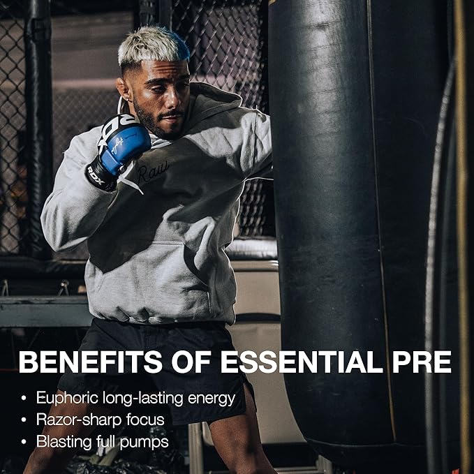 RAW Nutrition - Essential Pre - Chris Bumstead Pre Workout Formula Sports Nutrition Pre-Workout Powders | Men &amp Womens Drink Energy Powder for Working Out (Peach Mango)