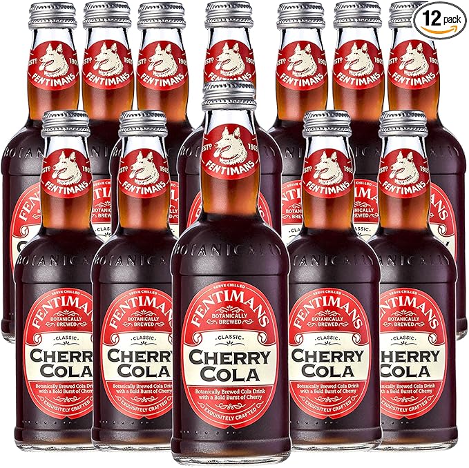 Fentimans Botanically Brewed Classic Cherry Cola Sparkling Soda 9.3 fl oz Bottles – Premium Craft Soda/Mixer for Cocktails &amp Refreshing Drinks
