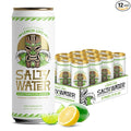 SaltyWater Electrolyte Drink Lemon Lime – Zero Sugar Premium Hydration Drink 10 Calories Minerals Taurine B-Vitamins Non-Carbonated - Zero Caffeine Electrolyte Sports Drink - Gluten Free - 12 Pa