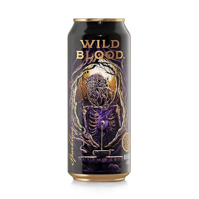 Wild Blood: Sparkling Coconut Water - Natural Electrolyte and Energy Drink | 16.6 fl oz (Pack of 12)