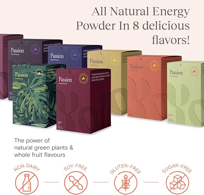 Yoli® Passion Energy Drink Powder Mix - Natural Energy Drink Mix for Endurance and Stamina Bulk 90 Servings - Grape Acai