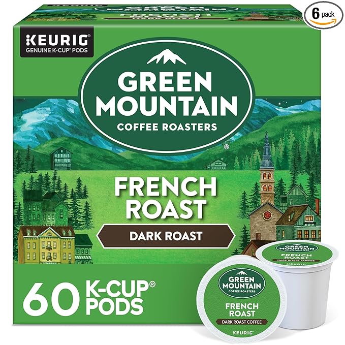 Green Mountain Coffee Roasters French Roast Keurig K-Cup Pods Dark Roast Coffee 60 Count (6 Packs of 10)