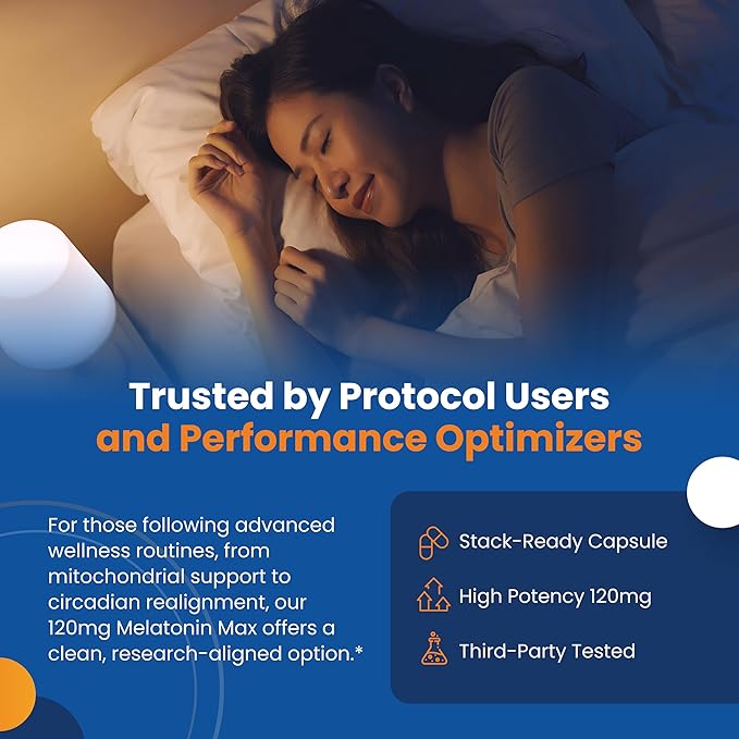 120mg Extra Strength Melatonin MAX - Single Capule Dose - High Dosage Melatonin Ensures Amply Supply Of This Important Hormone - 100% Drug-Free Vegan Non-GMO Gluten-Free (30 Capsules)
