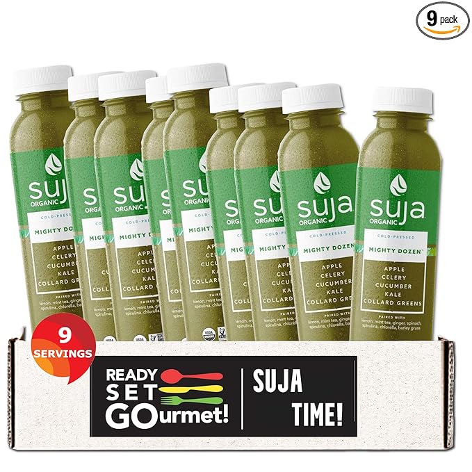 Suja Organic Vegan Mighty Dozen - Non-GMO Project Verified - Gluten and Dairy free - No Preservatives and Flavors Added - 9 Pack - Ready Set Gourmet Donate a Meal Program