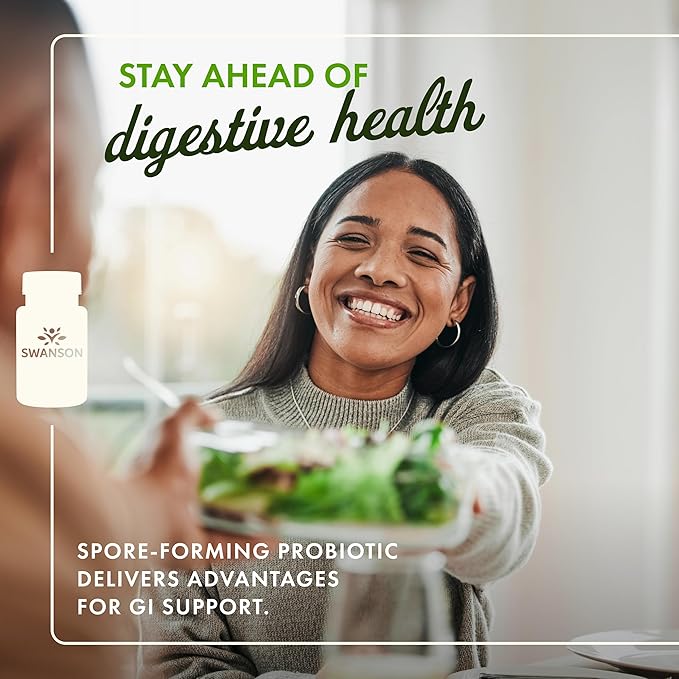 Swanson Bacillus Coagulans Spore-Form Probiotic for Adults Seeking Shelf-Stable Digestive Support with 6 Billion CFU - Acid-Resistant (60 Vegan Capsules 3 Pack)