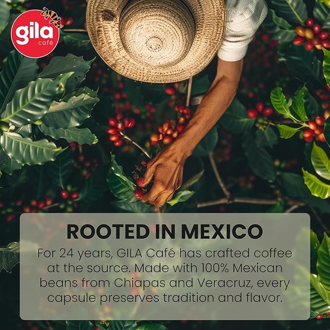 GILA Café Master Blend Aluminum Coffee Capsules – Dark Roast Espresso Pods Compatible with Nespresso Original Machines – Mexican Arabica Blend with Chocolate &amp Vanilla Notes 60 Count