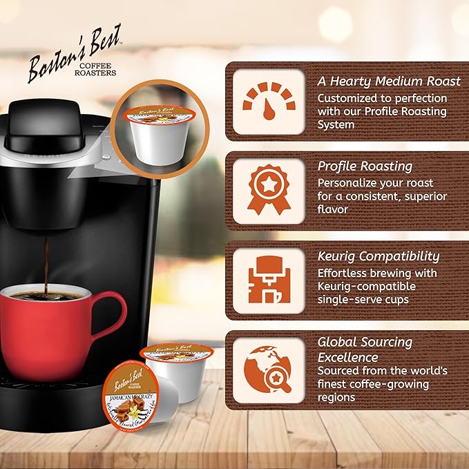 Boston’s Best - Jamaican Me Crazy Flavored Coffee Delicious Gourmet Compatible with Keurig Coffee Maker 1 Count (42 Single Serve Cups)