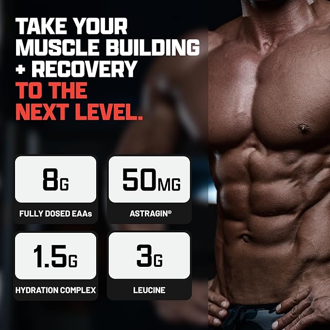 Nutrex Research EAA Hydration | EAAs + BCAAs Powder | Muscle Recovery Strength Muscle Building Endurance | 8G Essential Amino Acids + Electrolytes | Blood Orange Flavor 30 Serving