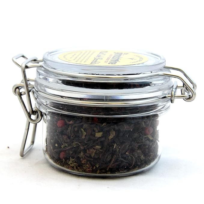 Grindstone Organic Tea Collection | Mint Dark Chocolate | Loose Leaf Tea | PET Snap on Kilner Jars | Pack of 2