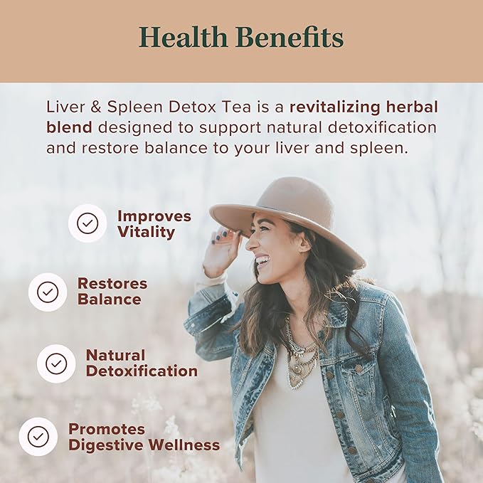 Jade Tea Organic Dandelion Root Tea For Liver &amp Spleen Detox Tea - Burdock Root Ginger Root &amp Orange Peel - Supports Liver Kidney Gallbladder &amp Spleen Health - Cinnamon Spice Made In