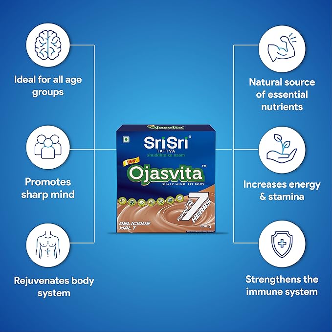 Sri Sri TATTVA shuddhta ka naam Ojasvita Malt Box Refill - Drink Mix For Sharp Mind &amp Healthy Body - 200Gm (Pack Of 3)