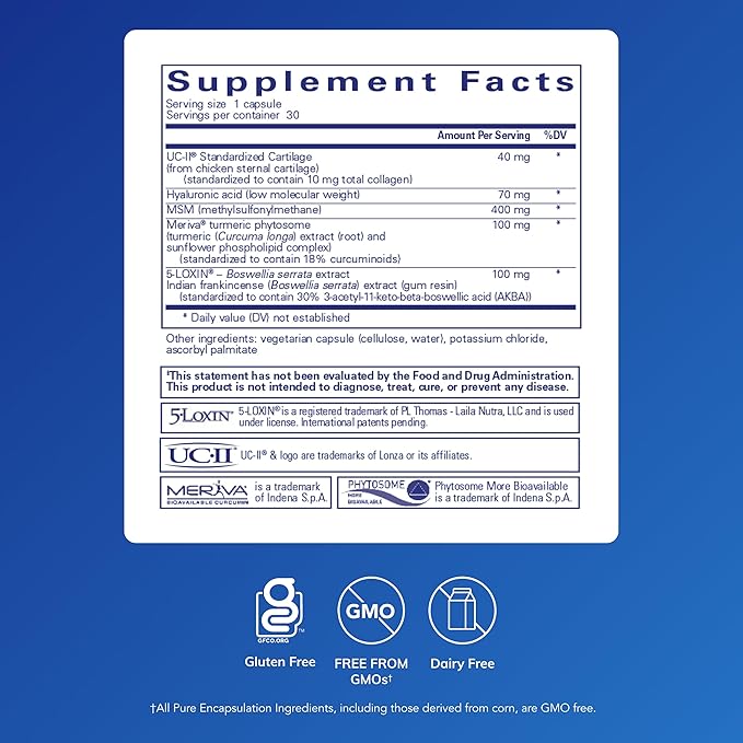 Pure Encapsulations Joint Complex (Single Dose) | Once-Daily Supplement to Support Joint Mobility Comfort Tissue and Cartilage Health* | 30 Capsules