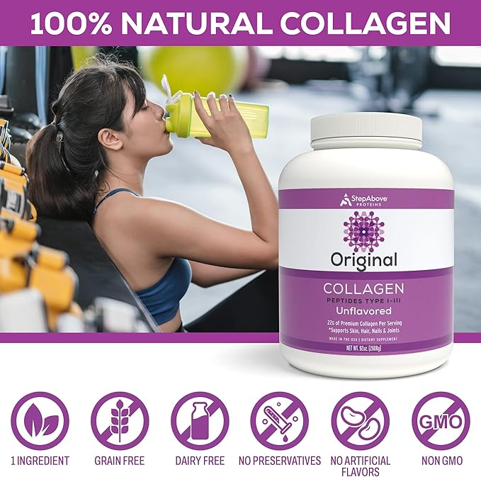 Original Collagen Peptides Premium Hydrolyzed Type I-III 100% Bovine 92 Oz