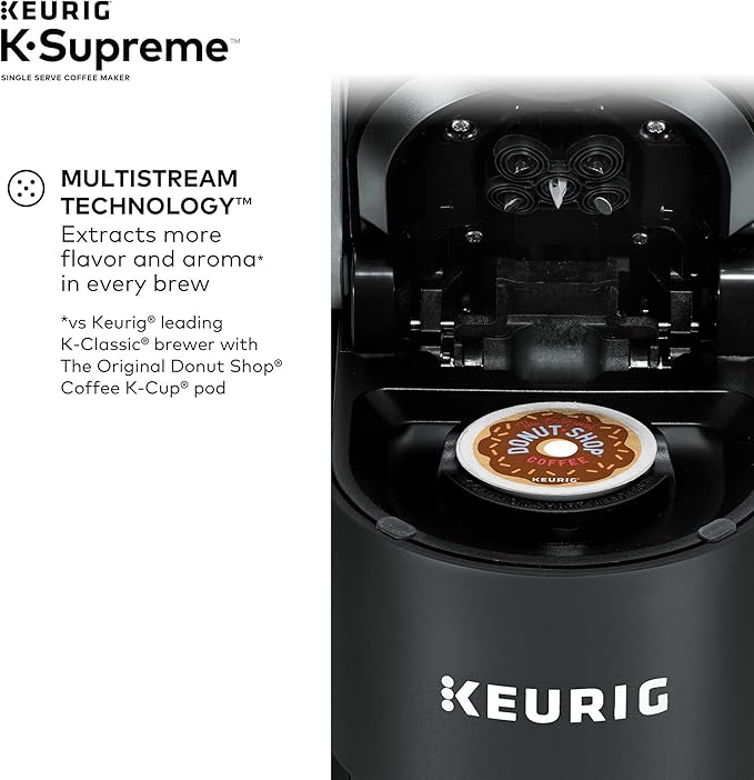 Keurig K-Supreme Single Serve Coffee Maker with Dunkin' Original Blend Medium Roast 60 K-Cup Pods