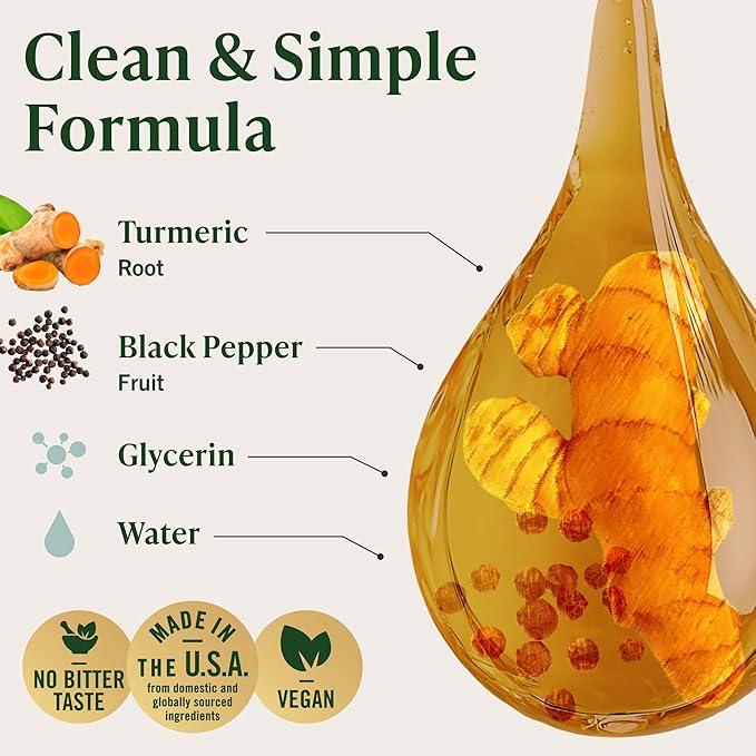 HERBAMAMA Liquid Turmeric Drops - Vegan Uric Acid &amp Digestive Support with Pure Turmeric Curcumin with Black Peppe Extract - Non-GMO Alcohol &amp Sugar-Free Antioxidant Supplement - 28-Day Suppl